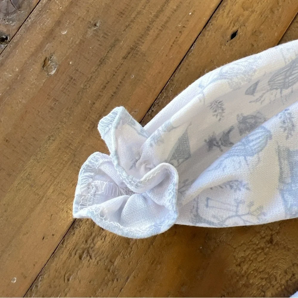 Chaupinet Clothing boutique Vintage Village Ruffle Dress 3-6 Months Blue White